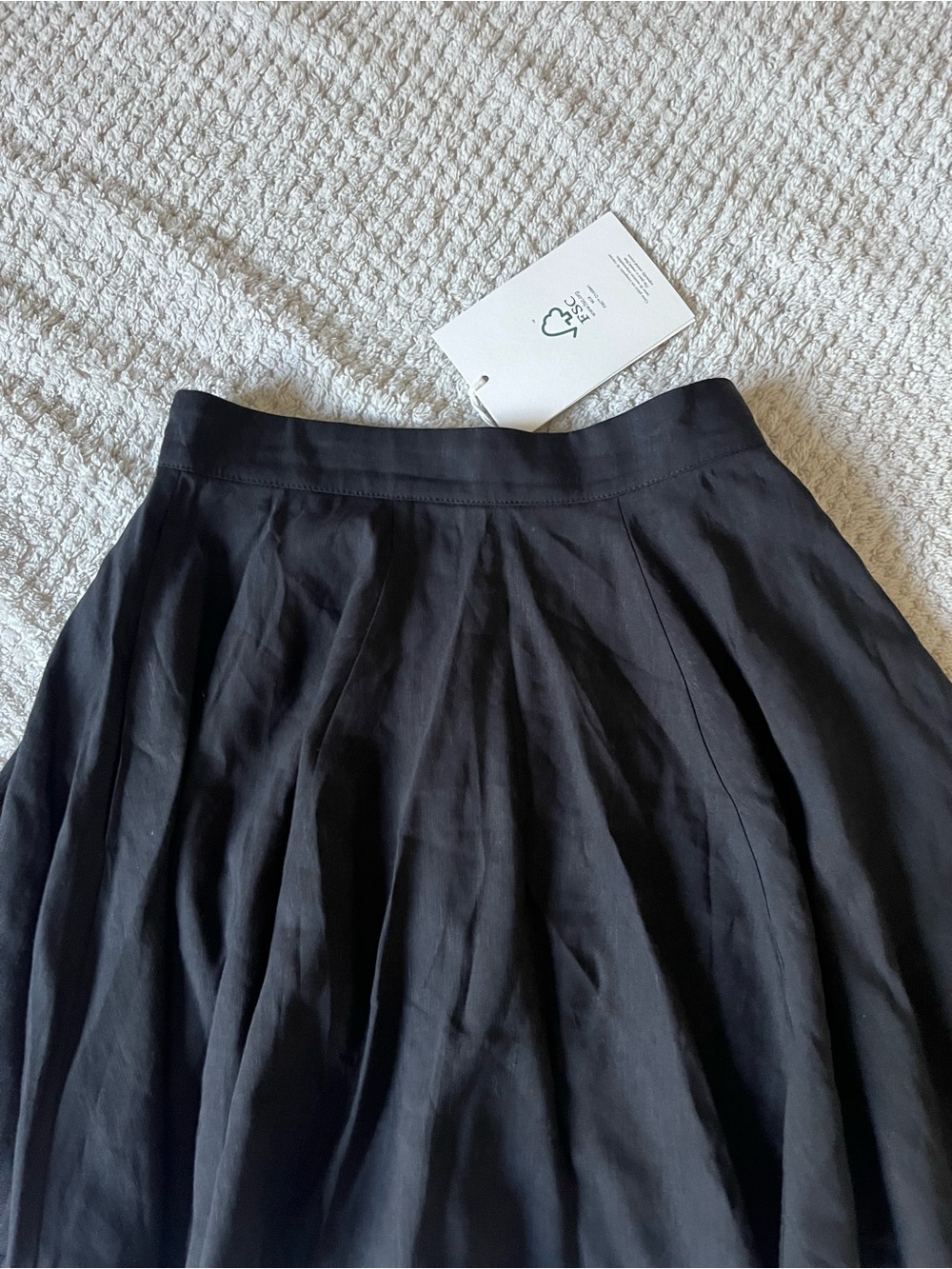 Sezane Black JUPE COURTE MERALIE linen blend twee academia Mini Pleated Skirt - Picture 3 of 13
